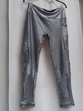 Gottex Silver Metallic Moto Leggings
